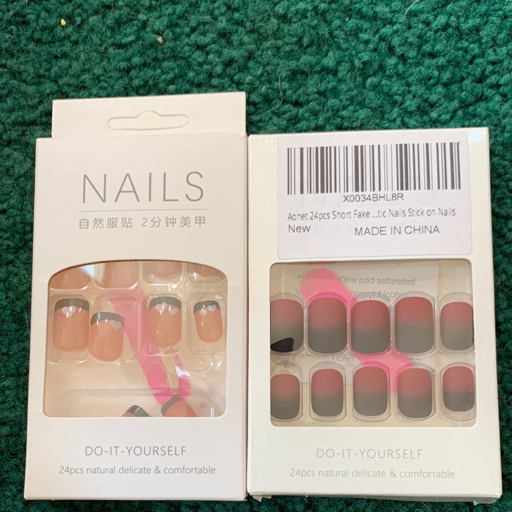 DIY French Tip Fake Nails Set